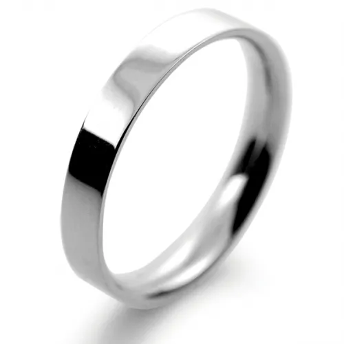 Flat Court Light - 3mm Platinum Wedding Ring 